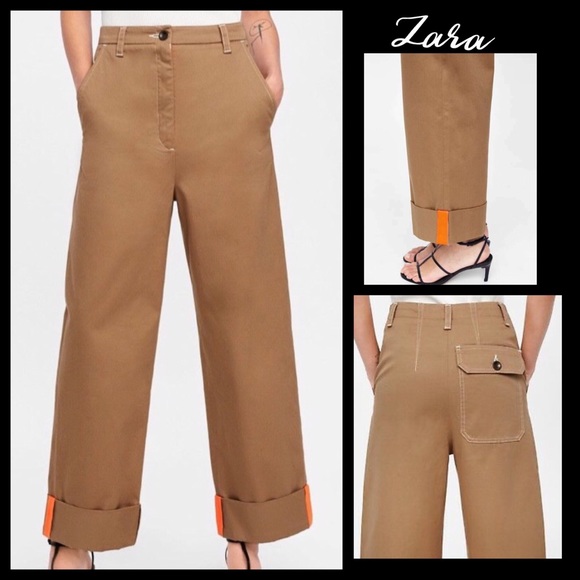 zara high waisted chino pants